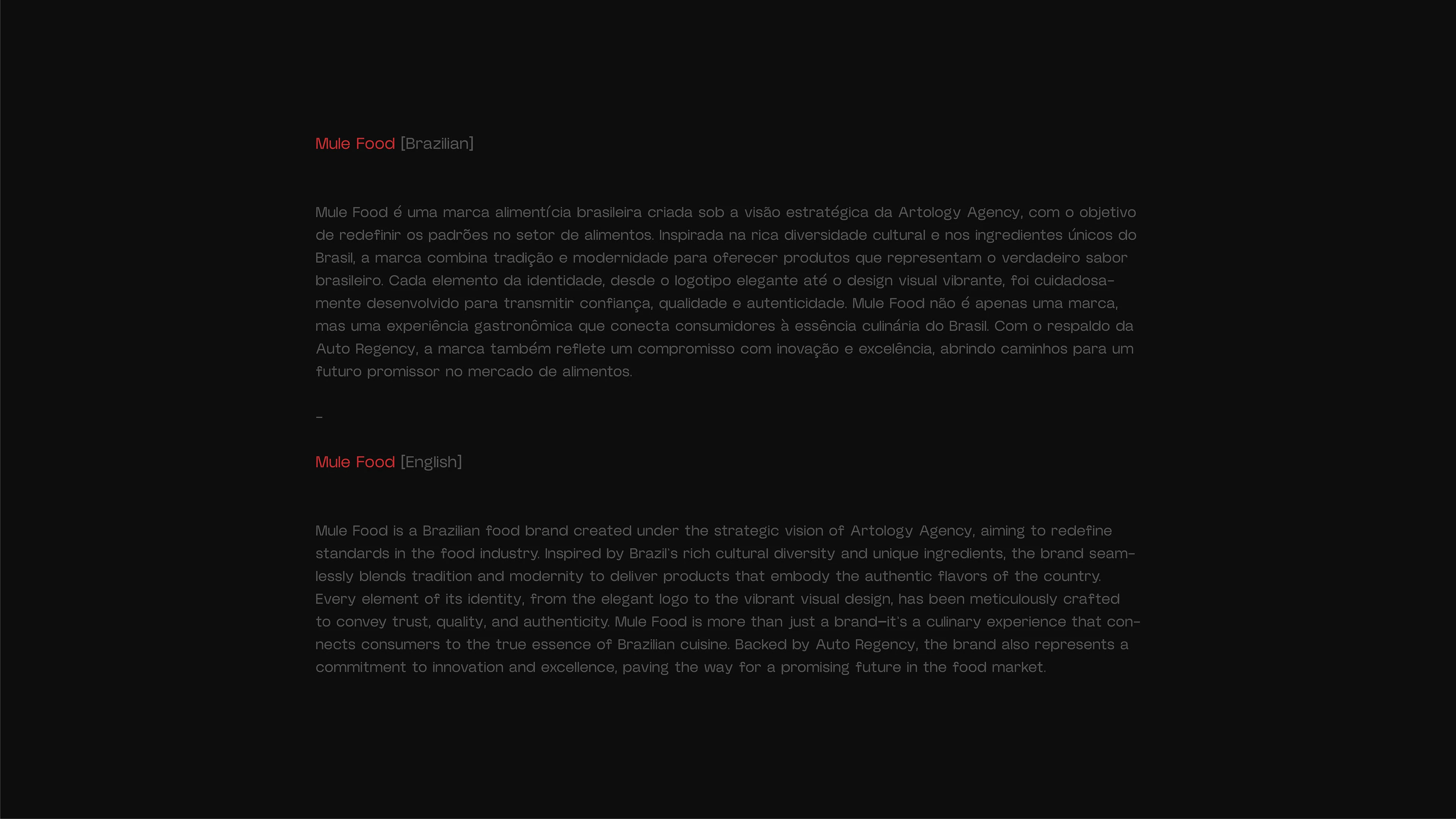 Mule Food - Brand Design — project detail