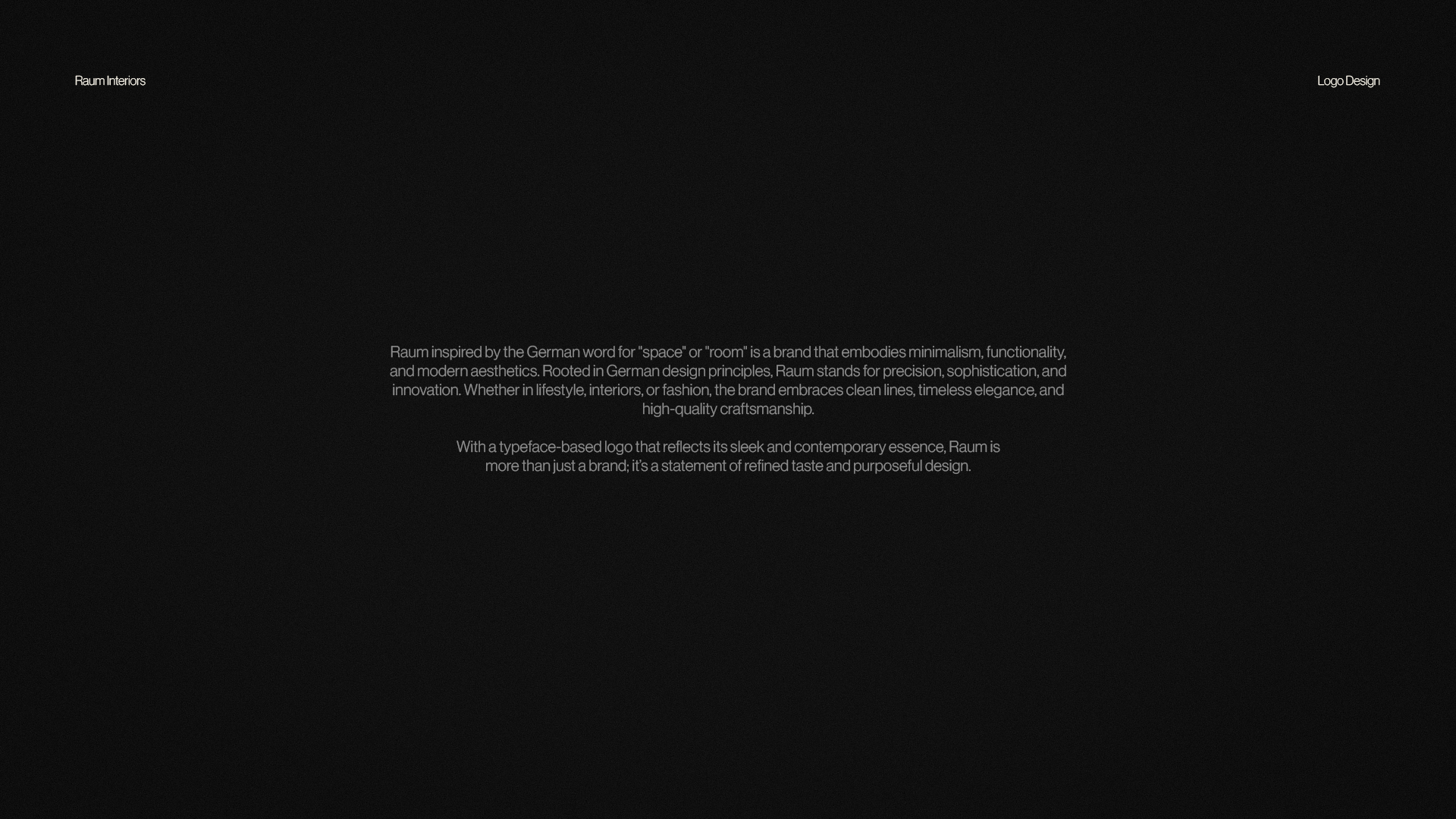 Raum - Visual Brand Identity — project detail