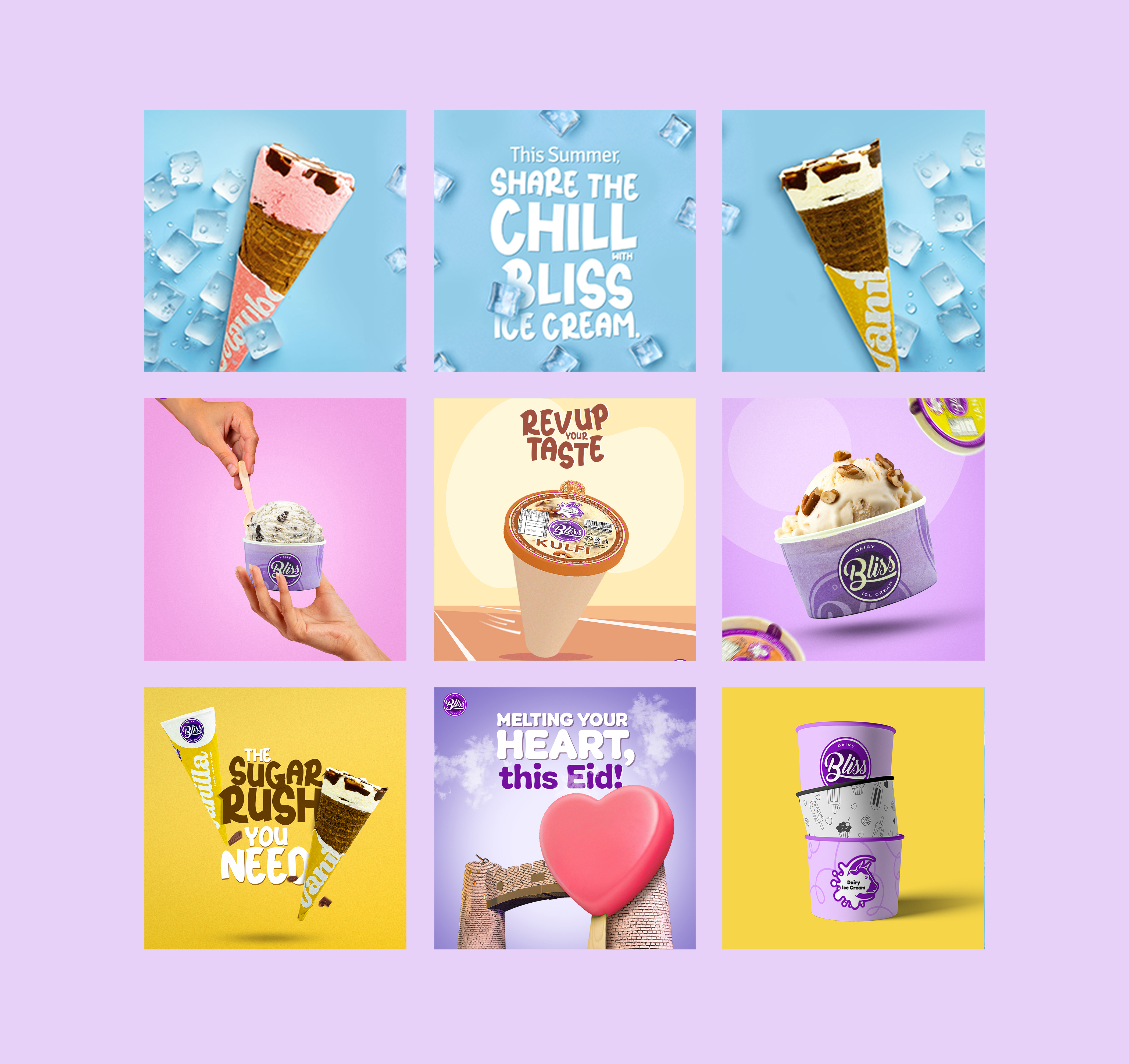 Bliss Ice Cream — Social Media Design
